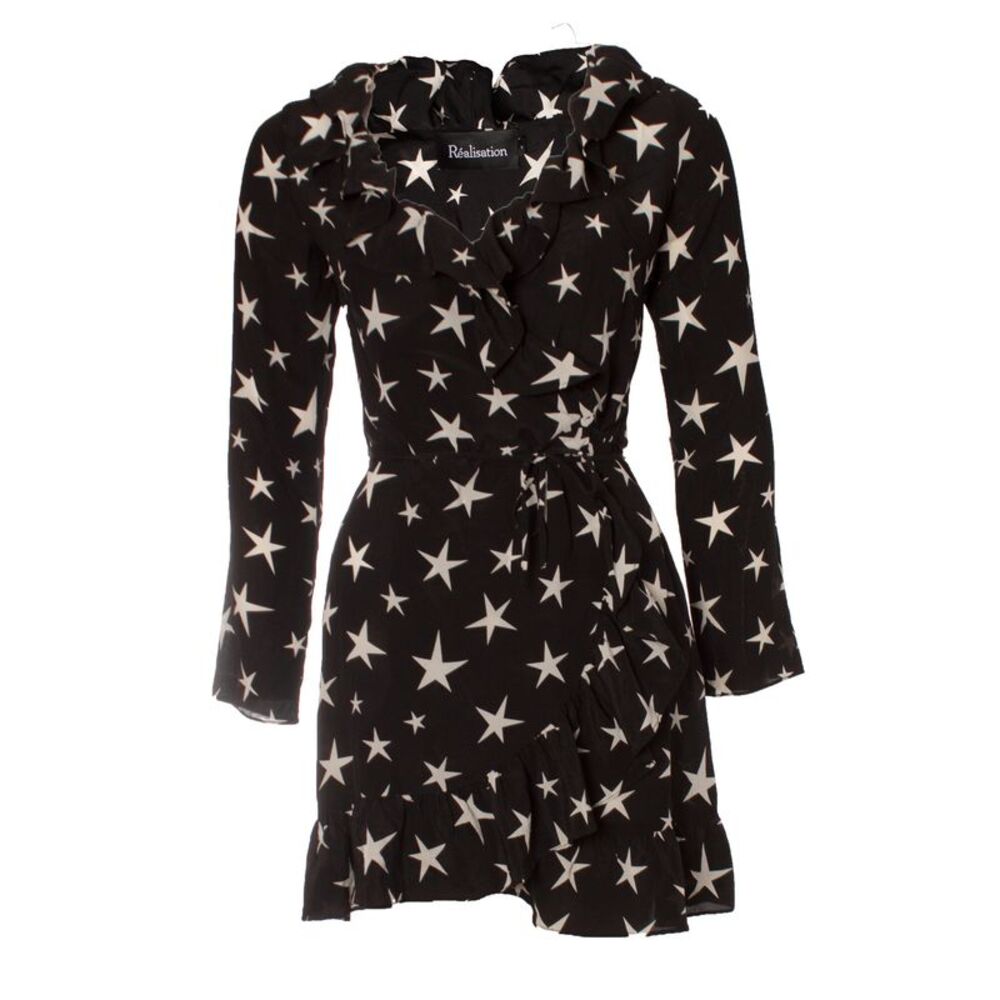 Realisation black wrap dress with stars